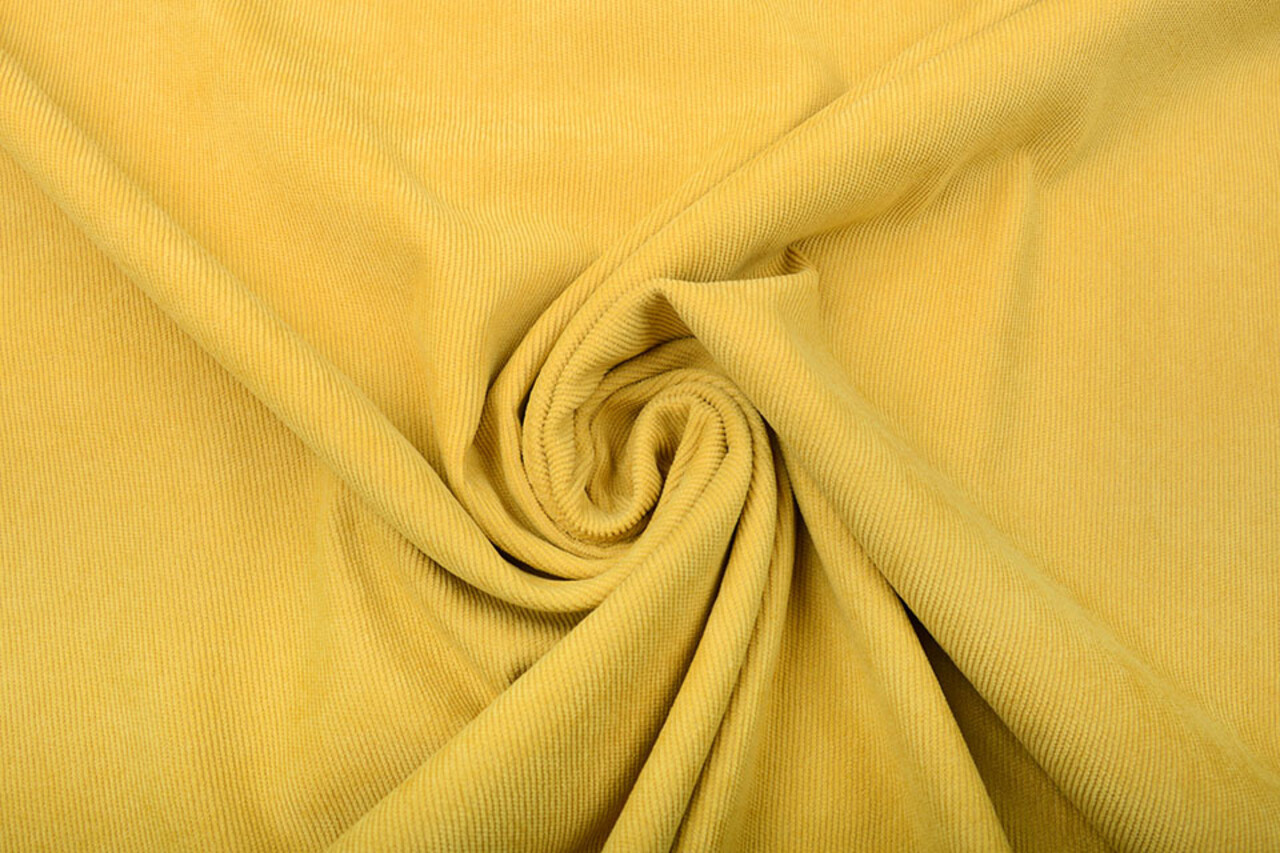 Velours Côtelé 16 Côtes Jaune