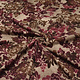 Winter Jersey Kwiaty Brown Wine Red