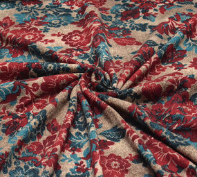 Invierno Jersey Kwiaty Petróleo Rojo Invierno Jersey Kwiaty Petróleo Rojo