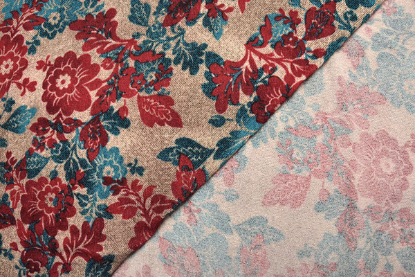 Winter Jersey Kwiaty Petrol Rood