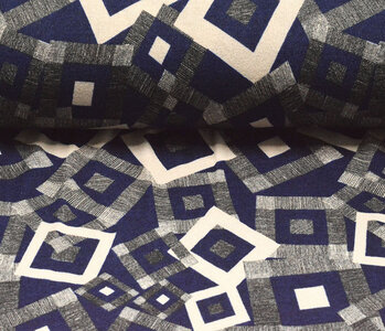 Winter Jersey Maze Dark Blue