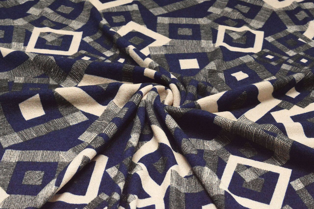 Invierno Jersey Maze Azul Oscuro