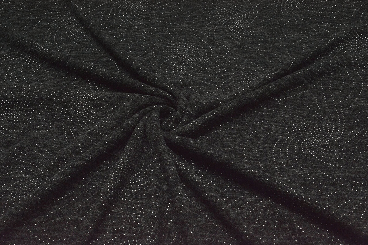 Jersey Silver Drop Sparkle Antraciet Melange
