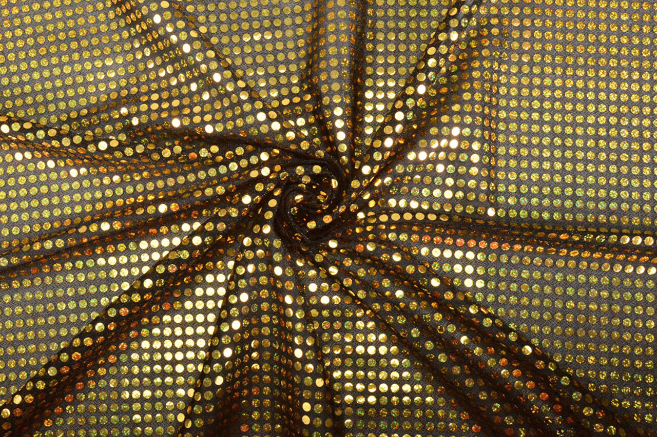 Glitter Sequins on Lurex Black-Dark Gold Glitter Sequins on Lurex Black-Dark Gold