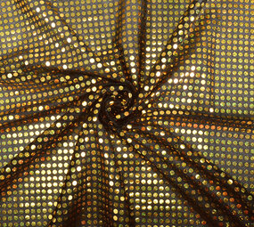 Glitter Sequins on Lurex Black-Dark Gold