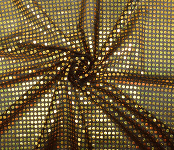 Glitter Sequins on Lurex Black-Dark Gold