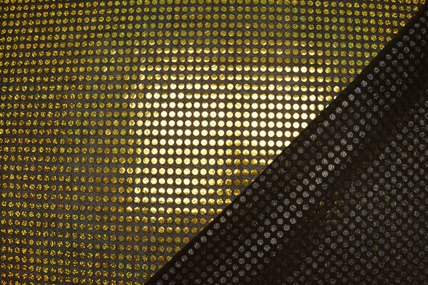 Funkeln Pailletten auf Lurex Schwarz-Dunkelgold