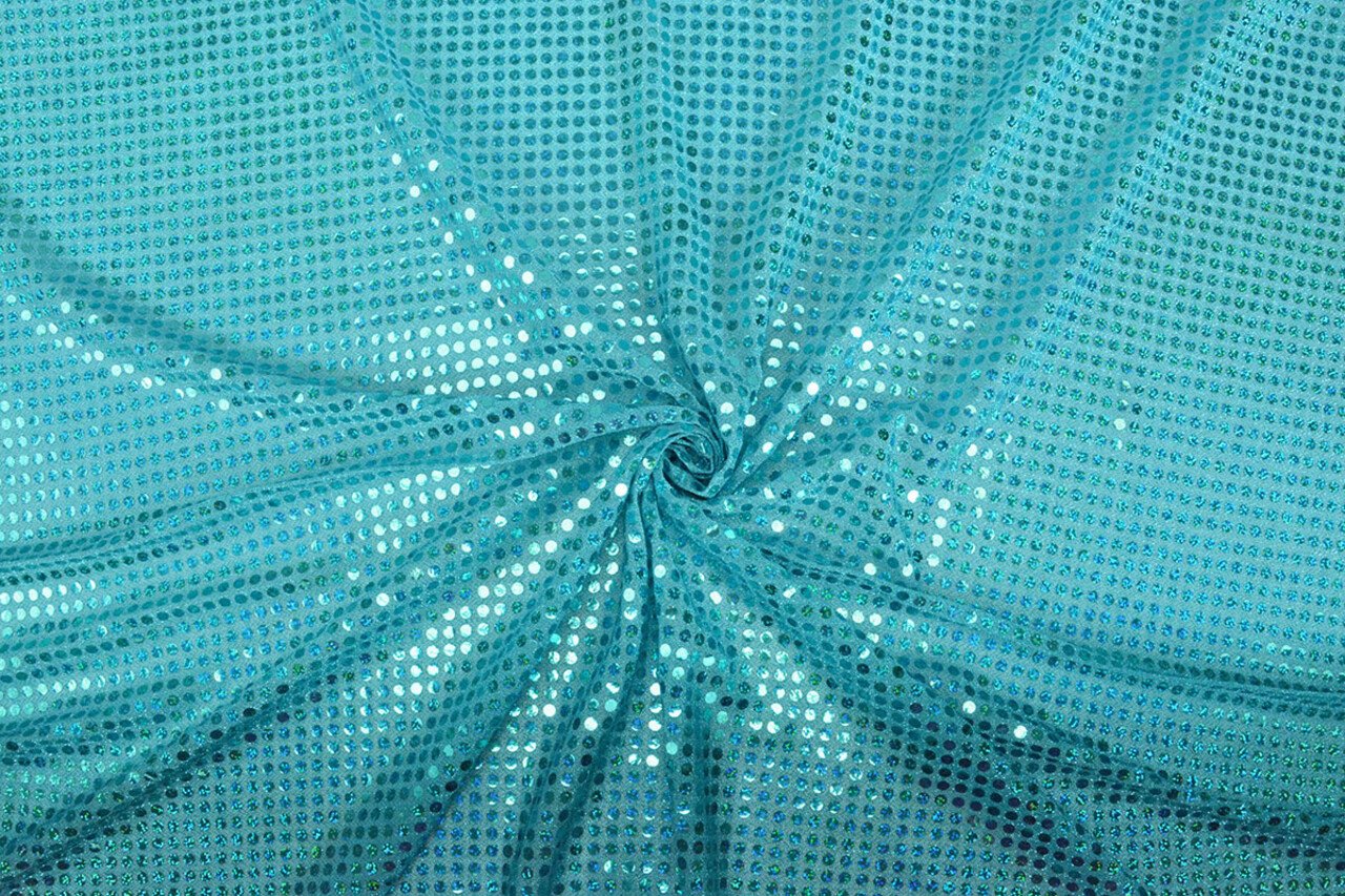Glitter Sequins on Lurex Light Aqua