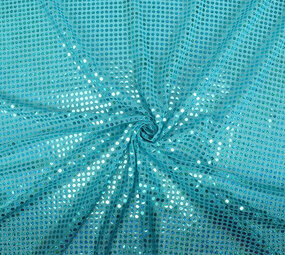 Glinster Pailletten op Lurex Licht Aqua