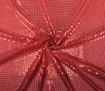 Glitter Sequins on Lurex Red