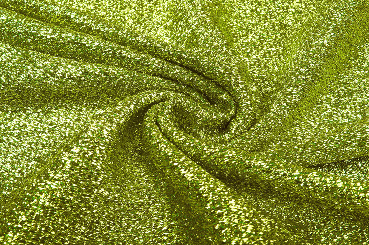 Knitted Glitter Metallic Lime Green