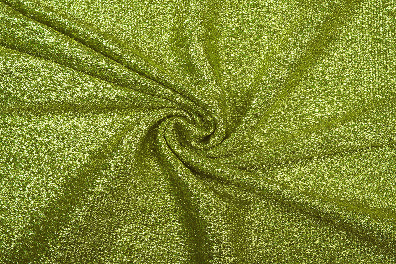 Knitted Glitter Metallic Lime Green
