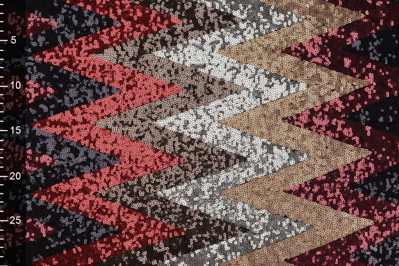 Pailletten auf Netz Zick-Zack Mao Multicolor 1 Pailletten auf Netz Zick-Zack Mao Multicolor 1