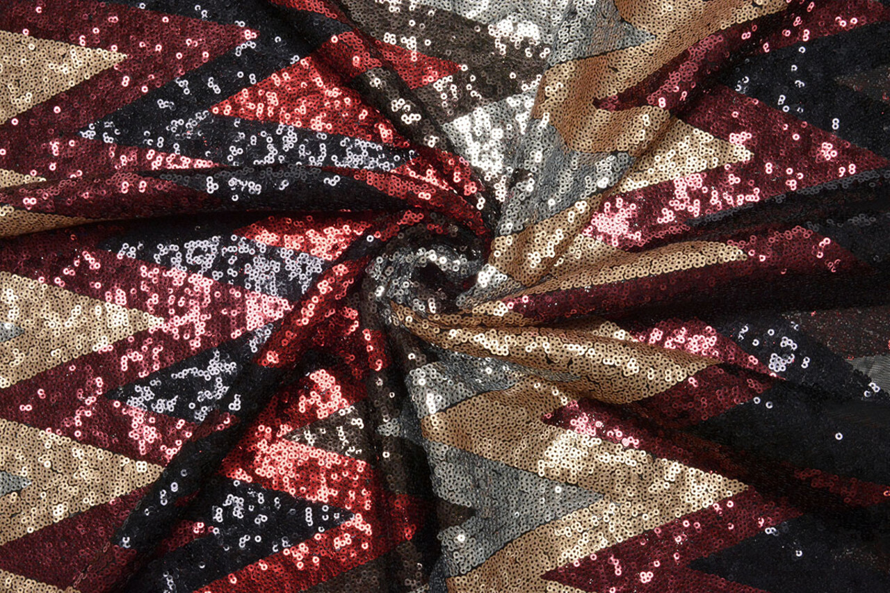 Pailletten auf Netz Zick-Zack Mao Multicolor 1 Pailletten auf Netz Zick-Zack Mao Multicolor 1