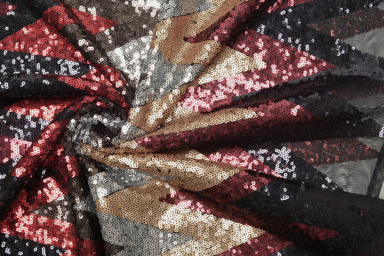 Pailletten op Mesh ZigZag Mao Multicolor 1 Pailletten op Mesh ZigZag Mao Multicolor 1