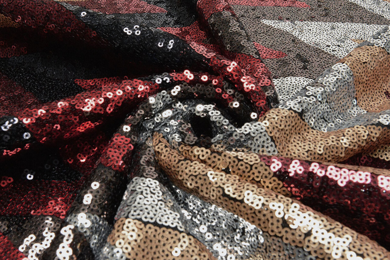 Pailletten auf Netz Zick-Zack Mao Multicolor 1 Pailletten auf Netz Zick-Zack Mao Multicolor 1