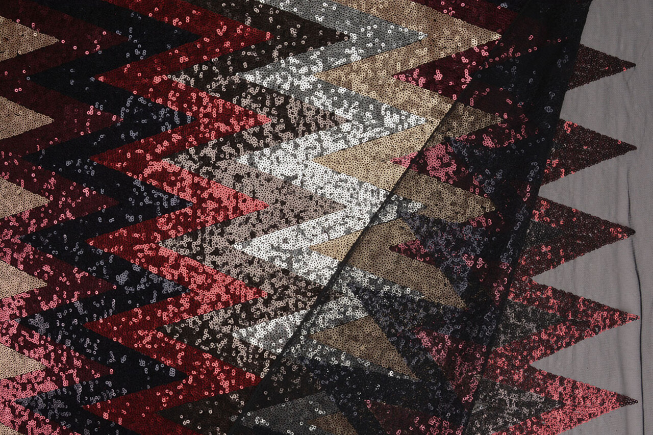 Pailletten op Mesh ZigZag Mao Multicolor 1 Pailletten op Mesh ZigZag Mao Multicolor 1