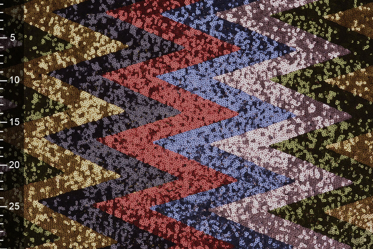 Pailletten op Mesh ZigZag Mao Multicolor 2