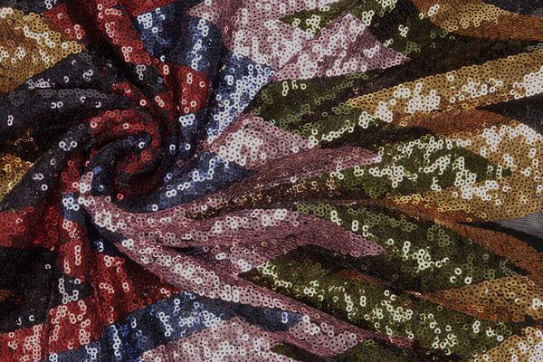 Sequins on Mesh ZigZag Mao Multicolor 2 Sequins on Mesh ZigZag Mao Multicolor 2