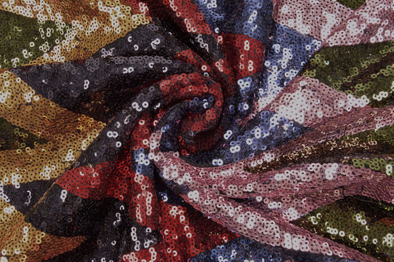 Pailletten op Mesh ZigZag Mao Multicolor 2