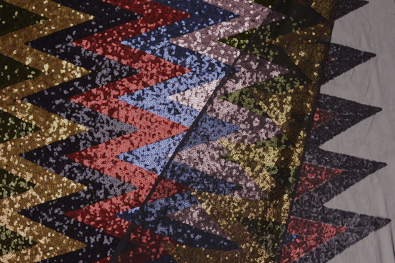 Pailletten op Mesh ZigZag Mao Multicolor 2