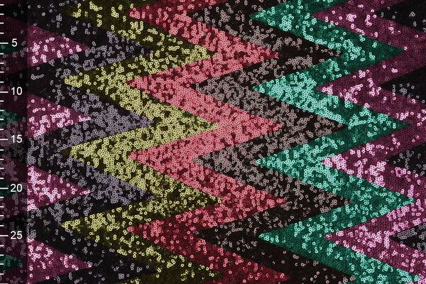 Sequins on Mesh ZigZag Mao Multicolor 3