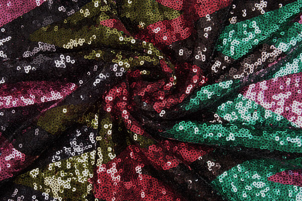 Sequins on Mesh ZigZag Mao Multicolor 3