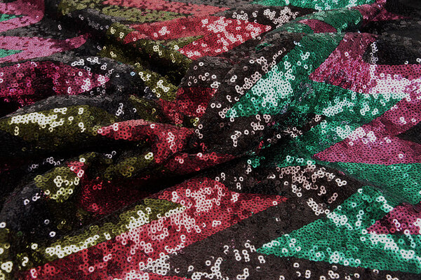 Sequins on Mesh ZigZag Mao Multicolor 3