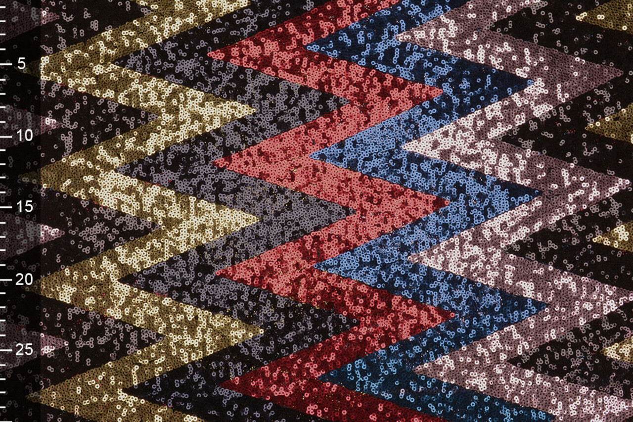 Sequins on Mesh ZigZag Mao Multicolor 4