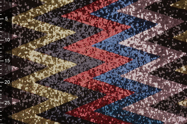 Pailletten auf Netz Zick-Zack Mao Multicolor 4 Pailletten auf Netz Zick-Zack Mao Multicolor 4