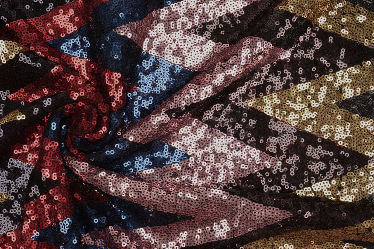 Paillettes sur Résille Zigzag Mao Multicolore 4 Paillettes sur Résille Zigzag Mao Multicolore 4