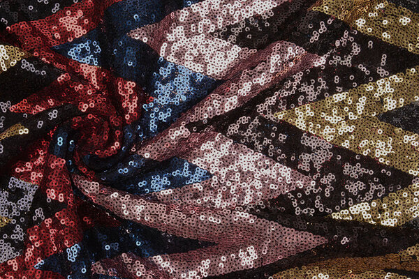 Sequins on Mesh ZigZag Mao Multicolor 4 Sequins on Mesh ZigZag Mao Multicolor 4