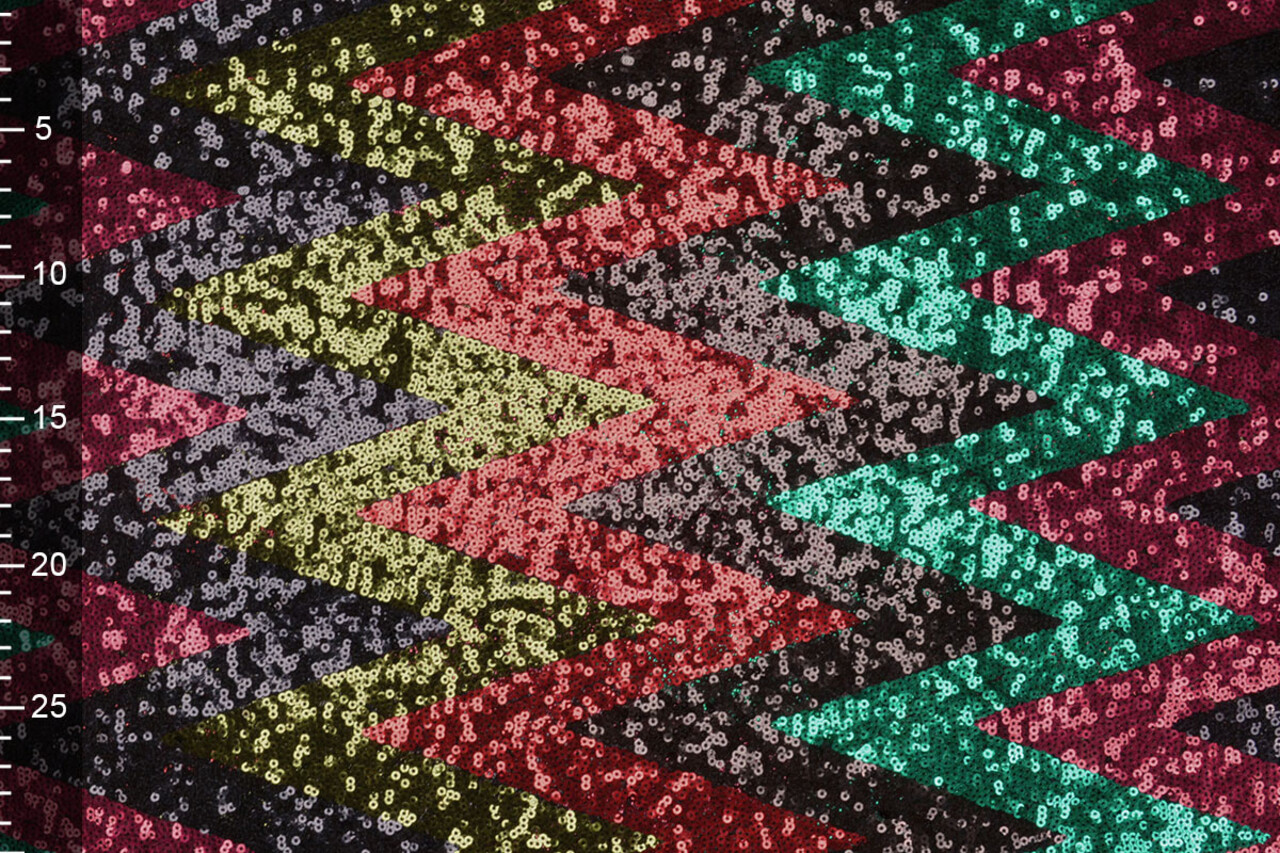 Paillettes sur Résille Zigzag Mao Multicolore 5 Paillettes sur Résille Zigzag Mao Multicolore 5