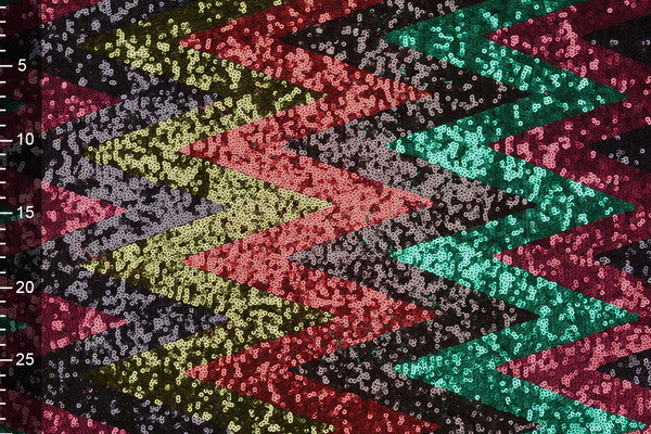 Paillettes sur Résille Zigzag Mao Multicolore 5 Paillettes sur Résille Zigzag Mao Multicolore 5