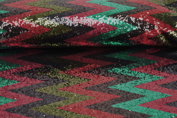 Paillettes su Mesh Zigzag Mao Multicolore 5 Paillettes su Mesh Zigzag Mao Multicolore 5
