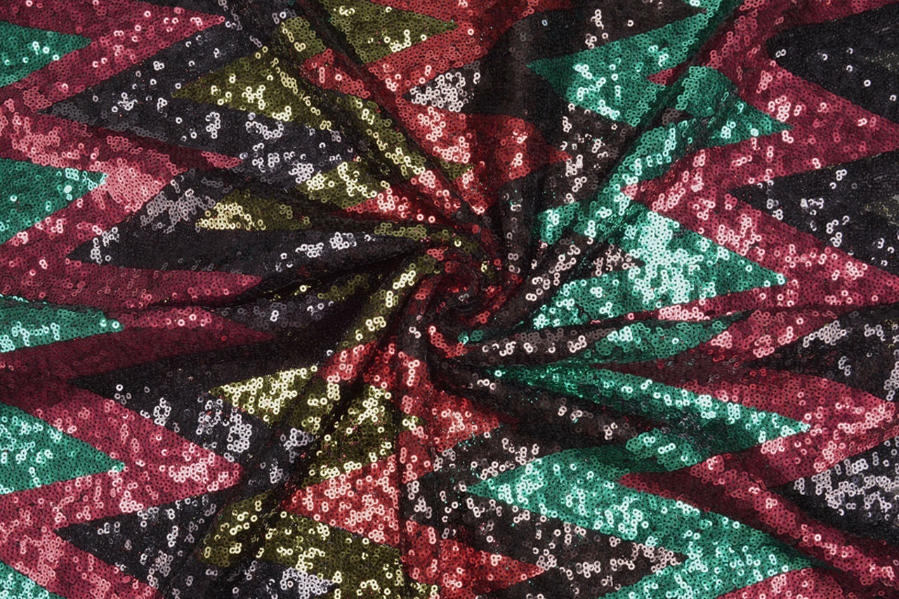 Pailletten op Mesh ZigZag Mao Multicolor 5