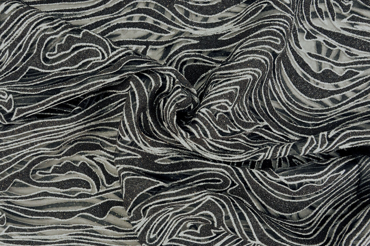 Mesh Fantasie Glitter Zilver