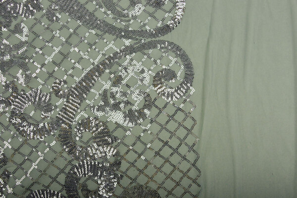 Pailletten op Mesh Amelie Licht Oud Groen