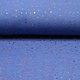 Sweatstoff Alpenfleece Star Drops Foil Blau Melange