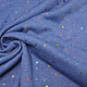 Sweatstoff Alpenfleece Star Drops Foil Blau Melange