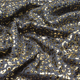 Sweatstoff Alpenfleece Panther Foil Marineblau Melange