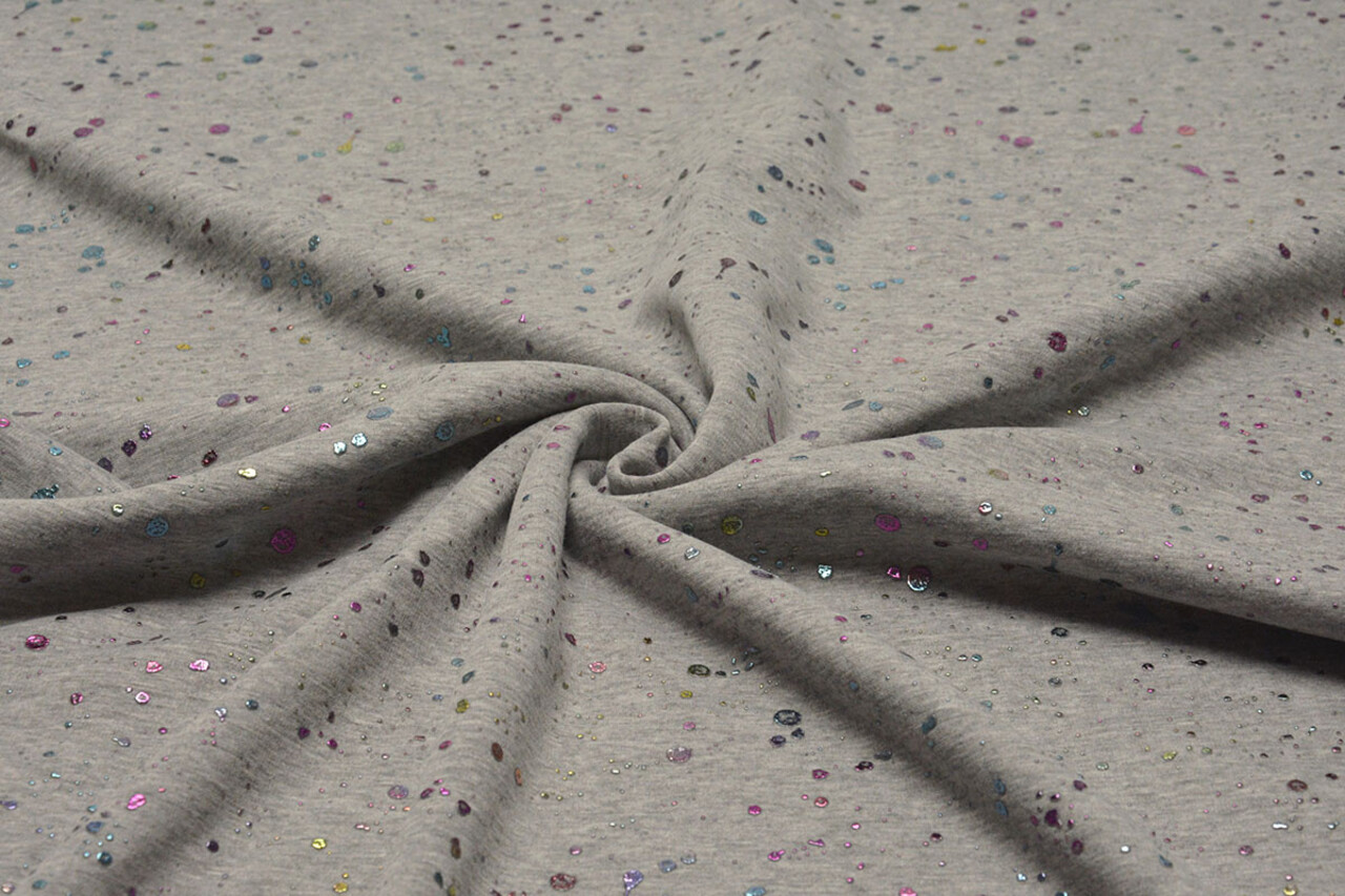 Jogging Alpenfleece Paint Drops Foil Grey Melange Jogging Alpenfleece Paint Drops Foil Grey Melange