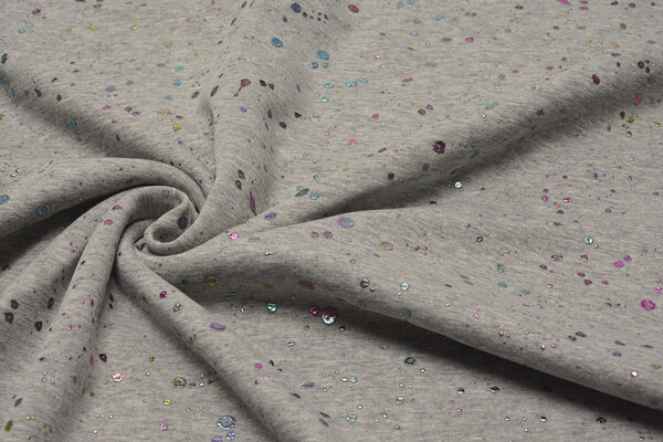 Tejido de Sudadera de Polar Alpino Paint Drops Foil Gris Jaspeado Tejido de Sudadera de Polar Alpino Paint Drops Foil Gris Jaspeado
