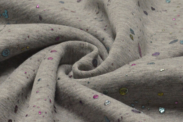 Jogging Alpenfleece Paint Drops Foil Grey Melange Jogging Alpenfleece Paint Drops Foil Grey Melange