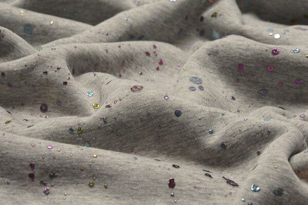 Sweat Polaire Alpine Paint Drops Film Métallisé Gris Melange