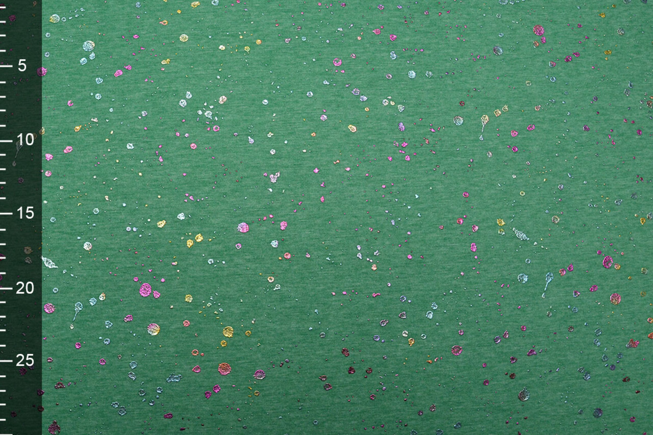 Jogging Alpenfleece Paint Drops Foil Green Melange Jogging Alpenfleece Paint Drops Foil Green Melange