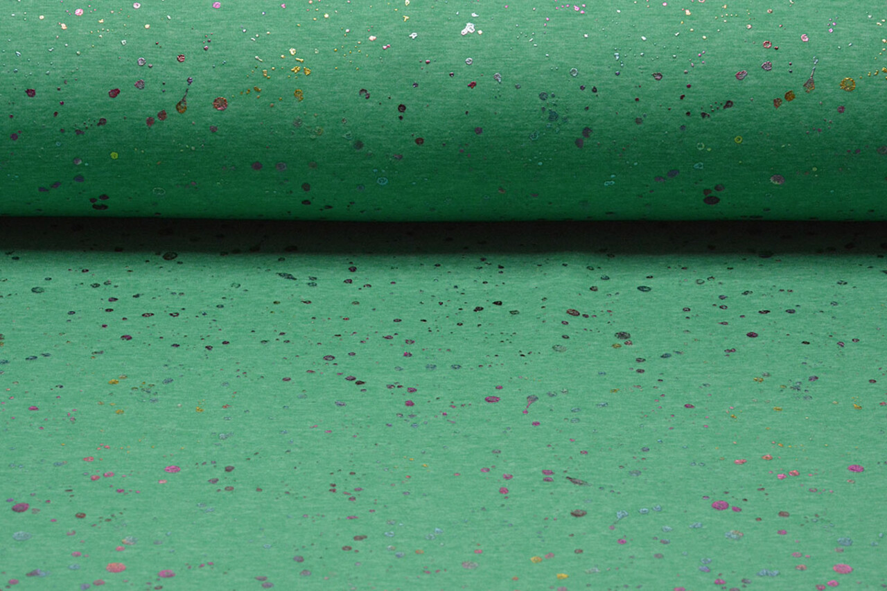 Jogging Alpenfleece Paint Drops Foil Green Melange Jogging Alpenfleece Paint Drops Foil Green Melange
