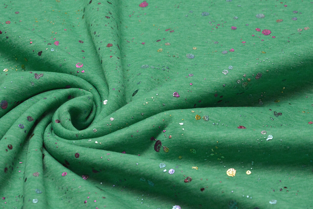 Jogging Alpenfleece Paint Drops Foil Groen Melange Jogging Alpenfleece Paint Drops Foil Groen Melange