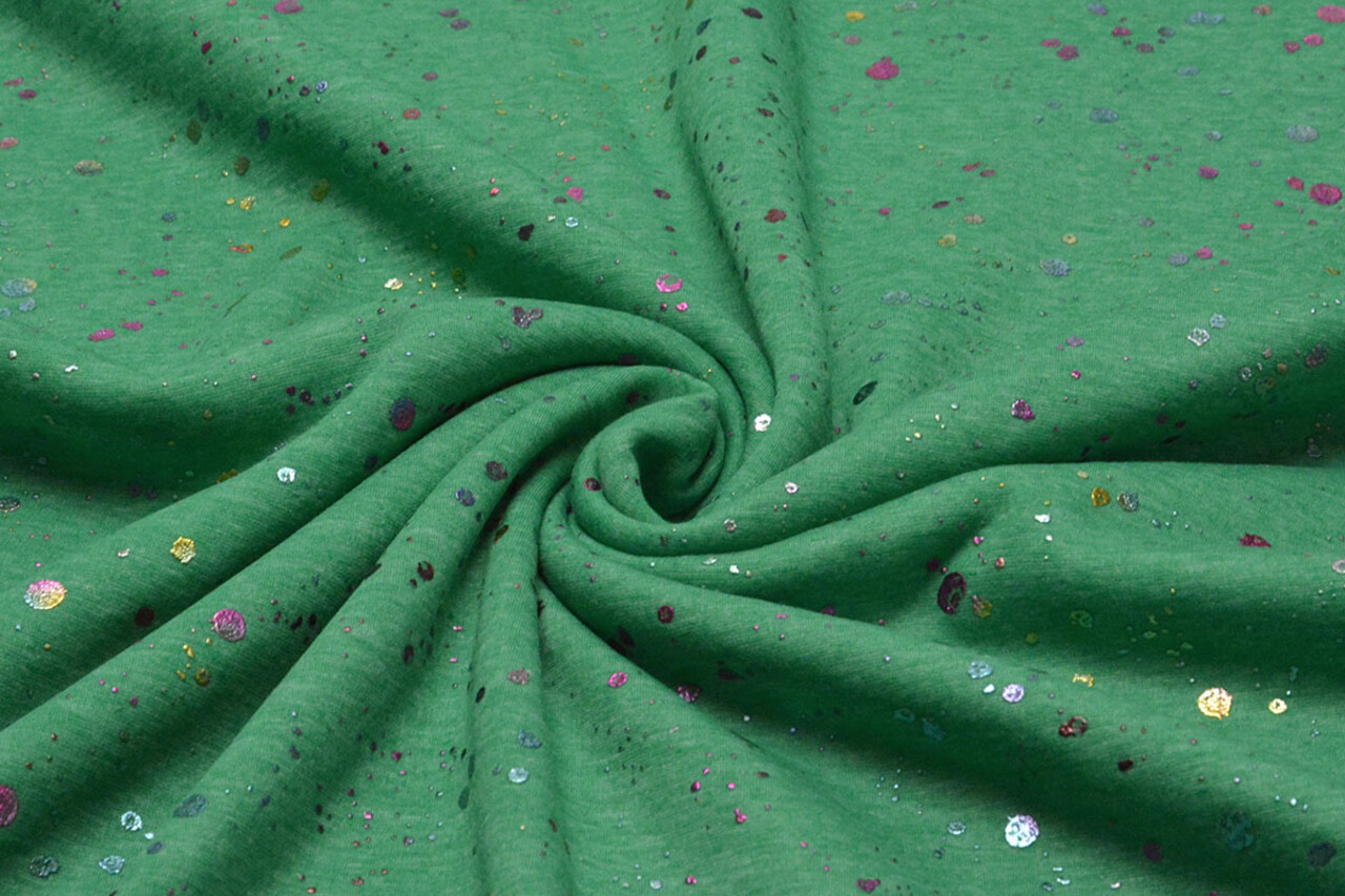 Jogging Alpenfleece Paint Drops Foil Groen Melange Jogging Alpenfleece Paint Drops Foil Groen Melange