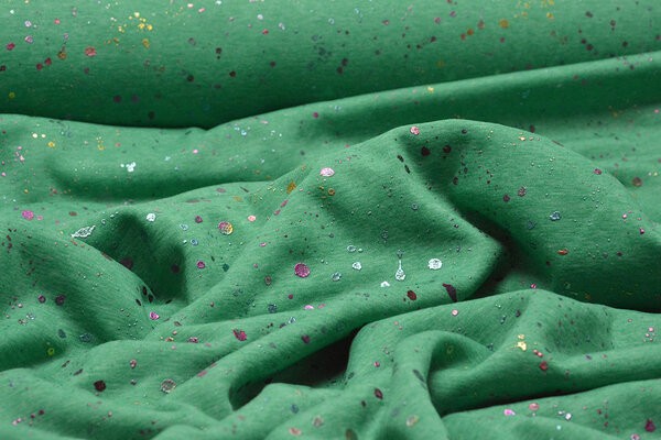 Jogging Alpenfleece Paint Drops Foil Green Melange Jogging Alpenfleece Paint Drops Foil Green Melange